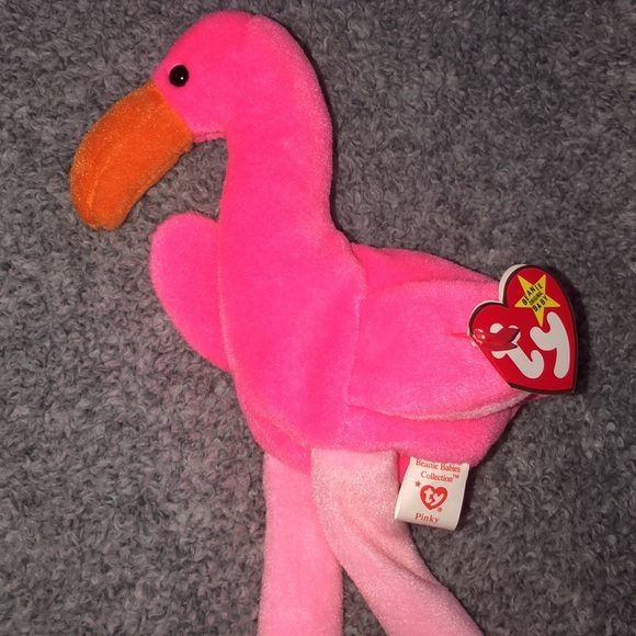 3 PACK: “Pinky The Flamingo” Collectible Beanie Babies - Picture 5 of 16